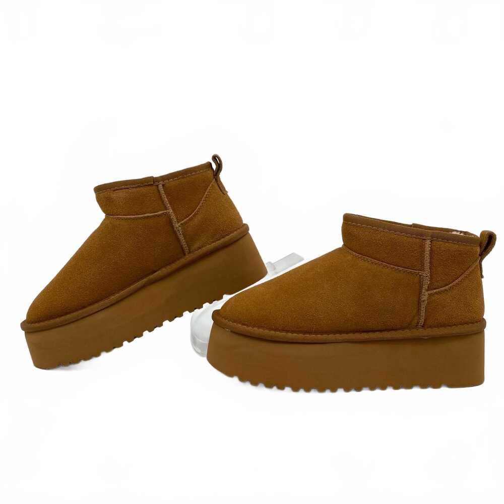 Project Cloud Brown Suede Platform Booties | Wome… - image 2